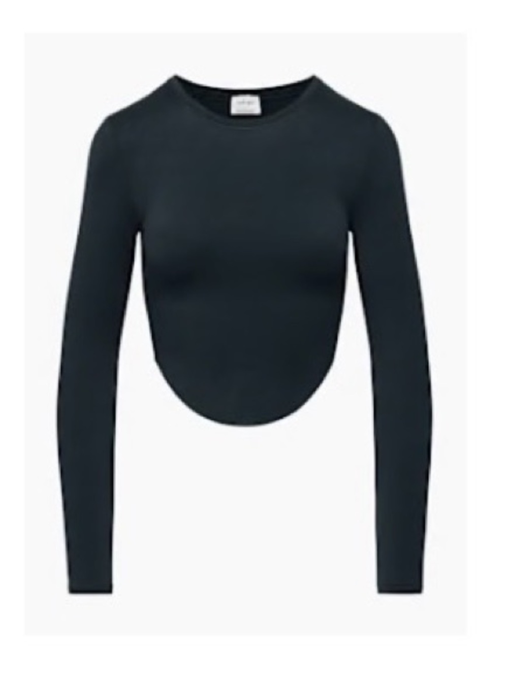Wilfred Black Long-Sleeve Curved-Hem Crop Top